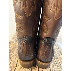 Corral Vintage Western Cowboy Boots size 12EE wides Black Bronze/ Tan Caiman # s